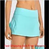 Joga Outfits Tinnis Spódnica LU Running Sports Golf Spódnica Midwaist Planowana tylna talia kieszeń na gimnastykę