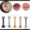 Surgical Stainless Steel Eyebrow Nose Lip Captive Bead Ring Tongue Piercing Tragus Cartilage Earring Body Jewelry Gkoqt Dp2Eb