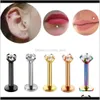 Acier inoxydable chirurgical sourcil nez lèvre captif perle anneau langue Piercing Tragus Cartilage boucle d'oreille bijoux de corps Gkoqt Dp2Eb