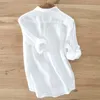 Mens 100% pure linen long-sleeved shirts men brand clothing S-3XL 5 colors solid white shirt camisa 0NWW