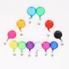 15 Colors ID holder card Key Badge cellphone straps Reels Round Solid Plastic Clip-On Retractable Pull Reel