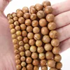 Autres perles de pierre naturelle Grain de bois jaune en vrac pour la fabrication de bijoux Bracelet à bricoler soi-même Collier Accessoires 4 6 8 10 12 Mm Rita22