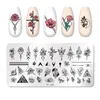 QualityPICT U blad Bloemen Nail Stamping Platen Planten Geometrie Dieren Bladeren Lavendel Frans Nail Art Plate Stencil Roestvrij staal