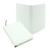 Anteckningar A6 Sublimeringstidskrifter med dubbelsidig tejp Termisk överföring Notebook DIY Vit Blanks Faux Läder Journal A02