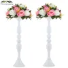 Mercijzyasang Métal Bougeoirs Fleurs Vase/Stand Chandelier Blanc Bougeoir Sol Vase Mariage/Centres De Table 03 210722