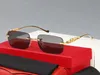 merk zonnebril voor heren unisex buffel geschoren bril vrouwen designer randloze brillen luipaard zilver goud metalen frame Eyewear occhiali