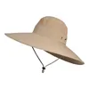 Verano al aire libre pescador hombres gran ala ancha s impermeable Camping de talla grande cubo sombrero transpirable protección solar Cap8044450259F