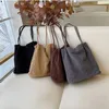 3pcs Stuff Sacks Women Corduroy Large Capacity Bucket Shaped Hasp Sport Handbag Mix Color