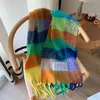 Designer Scarf Mens Womens Luxury Scarves Autumn and Winter Warm Outdoor Fashion rainbow Plaid Scarfs 8 Colors