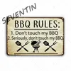 2021 Vintage BBQ Strefa Plakat Metal Tin Znak Tatusia Zasady Zasady Metalowe tablice Płytki dekoracyjne Retro Bar Restaurant Decor5324554