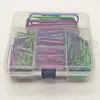 250pcs/box=1set Desk accessories 28mm 50mm 100mm mix size Colorful Metal Binder Clipper Paper Clip Office Stationery Binding Supplies Shool Marking Clips