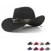 Steampunk enfants enfants laine creux western cowboy chapeau garçon fille outblack sombrero hombre jazz cap taille 5254 Q08056455845