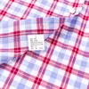 England Style Soft 100% Bomull Kortärmad T-shirts Enkel Patch Ficka Sommar Casual Standard-Fit Button-Down Plaid Stripe Shirt 210708