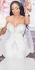 2021 Sexy sereia vestidos de casamento querida pérolas de cristal frisado bordado bordado em camadas nigerianas vestidos de casamento nigerianos