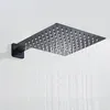 Schwarz Chrom Quadrat Regen Duschkopf Ultradünne 2 mm 10-Zoll-Wahl-Badezimmer-Wand-Decke montierte Duscharm