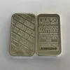 10 pcs Non Magnetic Amerian coin JM Johnson matthey 1 oz Pure 24K real Gold silver Plated Bullion Bar with different serial number sfg