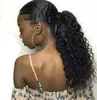 100% Remy Human Hair Drawstring Ponytail Hair Extension Kinky Curly 1 Piece Wrap Pony Tail Hairpiece for Black Woman #1B Natural Black 140g
