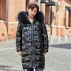 2021 소년 코트를위한 겨울 아래로 자켓 소녀 옷 어린이 방수 의류 두꺼운 겉옷 파카 현실 모피 아이 2-16 y H0910
