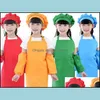 Textiles Home & Gardenkids Pocket Craft Cooking Baking Art Painting Kitchen Dining Bib Children Kids Aprons 10 Colors Drop Delivery 2021 3Tz