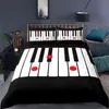 Piano Musik Note Printed Bedding Set 3D Luxury Bed Conterterers Vuxna Kids Duvet Cover Pillowcase Twin Queen King Size 211106