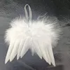 Fournitures de fête ailes de plumes d'ange pour l'artisanat, Mini ailes blanches, décoration de cadeau de fête à faire soi-même, accessoire de photographie pour enfants