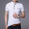 T-shirt uomo colletto alla coreana manica corta maglietta uomo primavera estate top uomo marchio di abbigliamento slim fit cotone regalo fidanzato 210518