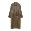 Coréia runway designer outono / outono couro maxi longo trench casaco com cinto chique feminino windbreaker clássico xxl