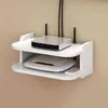 50cm/30cm WIFI Router TV Box Shelf Organizer Living Room Wall Mounted 2 Layer Drawer Storage Rack DVD Player Telephone Holder 211112