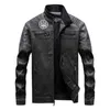 British Style Zipper Coats Men Spring BERETTA Brand Print Customizable Solid Color Fleece Zipper Leather Jacket Mens Trend Y1109