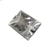 100 unids/lote bolsa con cremallera de papel de aluminio resellable al por menor bolsas Ziplock Mylar autoselladas bolsas de almacenamiento de aperitivos y alimentos paquete de alta calidad