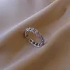 Luxe Zirkoon Twist Ontwerp Goud Zilverachtige Open Ring Voor Vrouw Mode Koreaanse Sieraden Bruiloft Ongebruikelijke Vinger Ringen