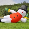 クリスマスアクティビティインフレータブルクリスマス雪だるま装飾雪だるまって立っている装飾装飾バルーンエアウィンターキャラクターレッドハットで横たわっている