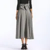 ColorFaith Women Slit Long Maxi Skirt Vintage Ladies Fashion Pleted Flared Pocket