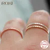 Roxi 925 sterling zilveren ringen voor vrouwen, slanke stapelbare kralenringen, trouwring, eeuwigheid, stapelring, vingersieraden, meisje cadeau Q3399224