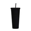 Studded Cold Cups 24oz 710ml Double Wall Matte Plast Tumbler Kaffe Kopp med halm Anpassad Logo Accpet WLL1063