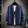 [S-7XL] 2021 Vårhöstens jacka Baseball Collar Slim Fit Vattentät Casual Bomber Male Zipper Coat Solid Colors Jackor