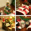 Gift Wrap DIY DollHouse Wooden Doll Houses Miniature Furniture Kit Toys For Children Year Christmas