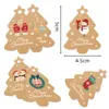 Christmas Decorations 48/96pcs DIY Kraft Tags Merry Labels Gift Wrapping Paper Hang Santa Claus Cards Xmas Party Supply