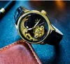 Шекарные механические часы автоматическое движение часы кожаный ремешок мужские повседневные моды часы SEW09