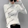 # 3802 Czarny szary biały koreański styl turtleneck sweter kobiety dzianiny ciasny sweter slim pullover feminino cienkie dzianiny x0721