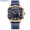 Armbandsur Crrju Chronograph Watch Men Top Fashion Sport Vattentät Militär Läder Armbandsur Relogio Masculino