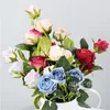 Simulation Hortensias Rouge Blanc Rose Artificielle Fleur De Soie Maison Fleurs Décoratives DIY Fête De Mariage Fleur Décor T9I001748