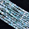 Dominicaine naturel véritable blanc bleu Larimar Cube pépite forme filet irrégulier galet perles en vrac Fit bijoux 15.5"