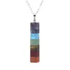 7 чакра маятник каменные радуги колонны подвески кулон ожерелье ювелирные изделия изготовления палатки мода оптом