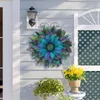 Decorative Flowers & Wreaths Simulation Peacock Wreath Base Flower Farmhouse Garland Front Door Wall Hanging For Wedding Home Decor