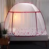 Dobrável mosquito líquido dossel com suporte de cama de suporte para adulto meninas sala decoração tenda cortina de cama com moldura casa decoração 210316