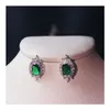 Jewelry Sets For Women S925 Sterling Silver Emerald Gemstone Earrings Sparkling Necklace Classic Fine Jewellery Drop279I