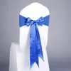 17 kleuren Spandex Stoel Sashes Veter-up elastische coverband met zijden boog voor evenementenfeestje bruiloft hotelbenodigdheden