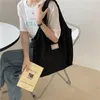 Evening Bags Ins Embroidered Jacquard Rose Tote Bag Simple Korean College Student Commuter Handbag Retro Ladies Shoulder