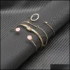 Bedelarmbanden Sieraden Diamanten Ronde Knoop Bangle voor Dames Cupids Arrow Chains Girl Luxe Designer Armband Set Gold Sier Trendy Drop Del